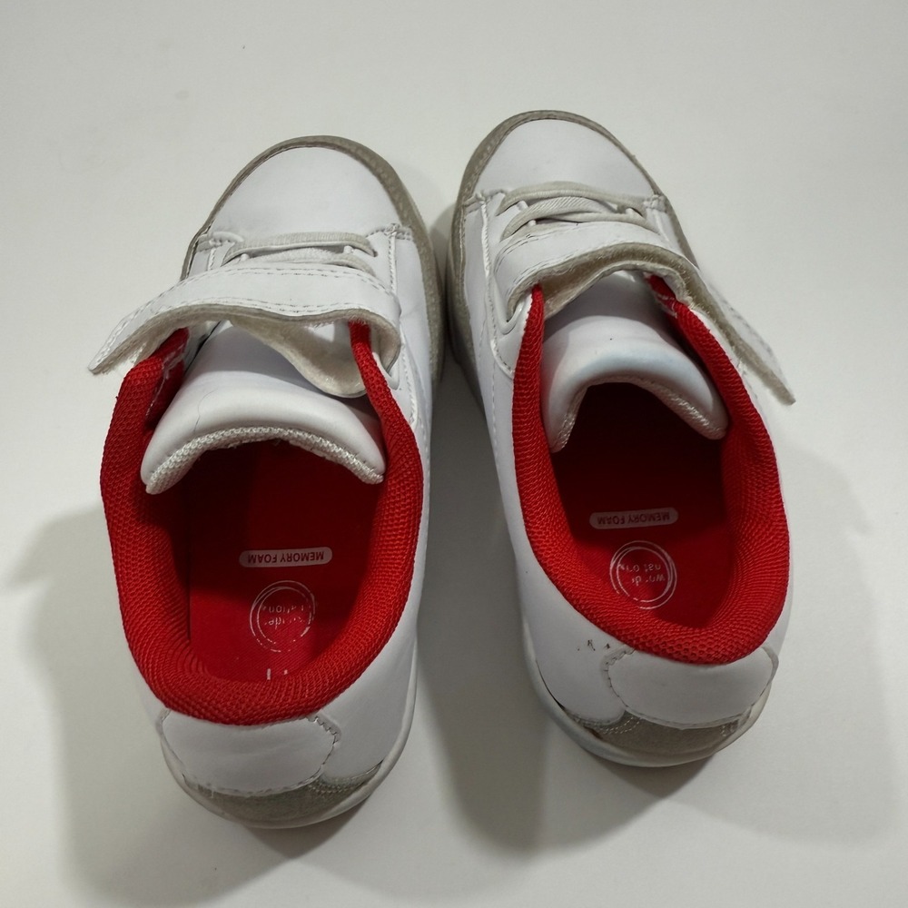 Wonder Nation Toddler White Gray Red Hook/Loop/Lace Shoes Sneakers Size 11 - Picture 6 of 10